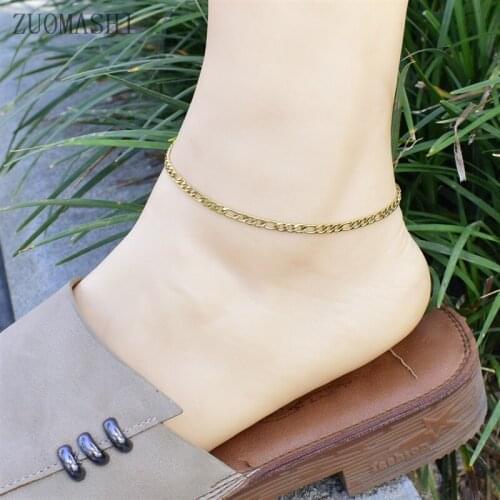 1Pcs Figaro Chain Anklet For Women Foot Jewelry Fashion Beach Accessories 2020 Simple Chain Ankle Bracelet Bridesmaid Gift