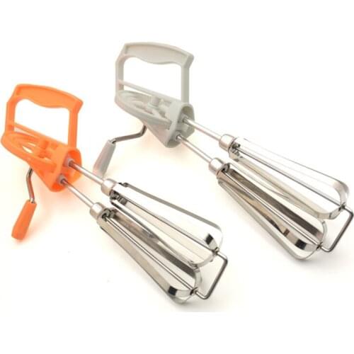 1Pcs Manual Whisk Mixer Double Rotating Wheel Stainless Steel Egg Whisk Cream Mixer Stir Well Easy To Clean Kitchen Accessories