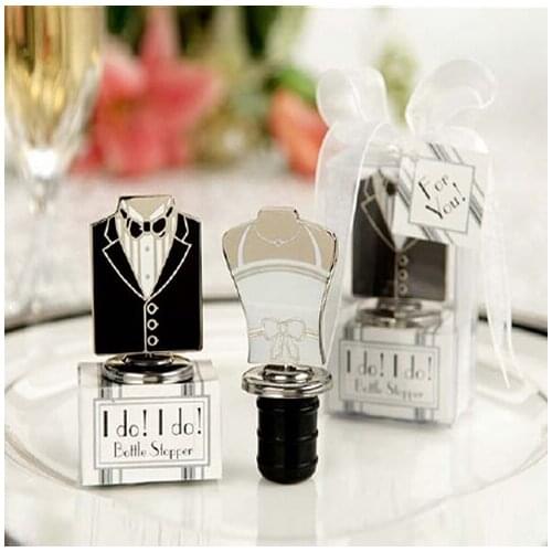 Wedding party favor gifts and giveaways for guests--''I Do!" "I Do!"Bride and Groom Bottle stoppers 100pcs=50pairs