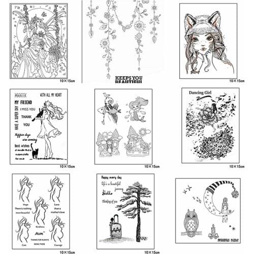 10x15cm Magic Clear Stamps Transparent Seal Silicone Seal TPR Christmas Wedding Roller Stamps DIY Scrapbook Album Card