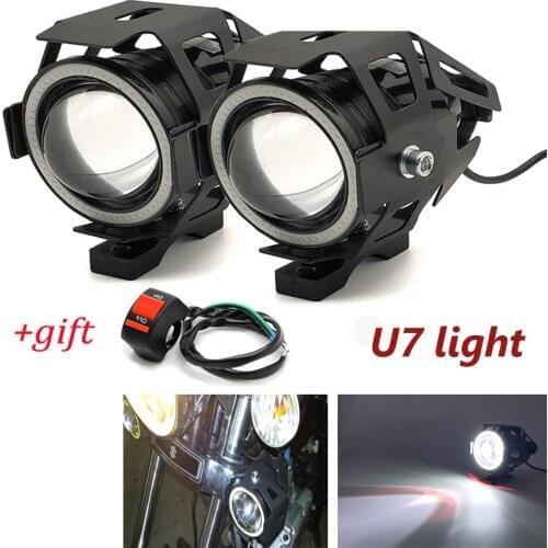 2Pcs Motorcycle Headlights Front Spotlight 12V U7 LED Light Fog Lamp For Suzuki gsxr 1000 1100 400 600 750 rgv 250 GSXR1000