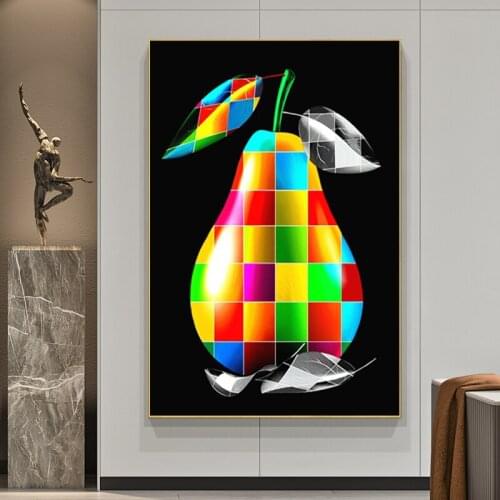Abstract Simple Color Art Picture Fruit Pear Wall Personality Decoration Home Living Room Bedroom Poster Canvas