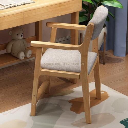 Pure solid wood childrens study chair baby back chair primary and secondary school student desk chair can be raised and lowered