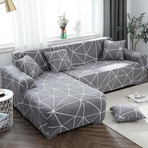 Elastic Sofa Cover Stretch Sectional Corner Couch Cover Universal Cover For Living Room 1/2/3/4 Slipcover,L Shaped need buy 2pcs