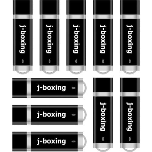 J-boxing 10PCS 64MB USB Flash Drive Bulk Small Capacity 128MB Lighter Design USB 2.0 Stick Pendrive 256MB 512MB Black for PC Mac