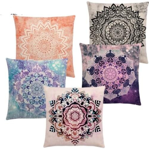 Hot Sale Dreamy Rainbow Boho Gorgeous Mandalas Free Mind Savanah Prints Gold Nights Soul Cushion Cover Sofa Throw Pillow Case