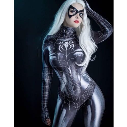 Superhero Black Spider Venom Miles Morales Cosplay Costume Sexy Zentai Outfits Uniform Jumpsuit Catsuit Women Bodysuit Halloween