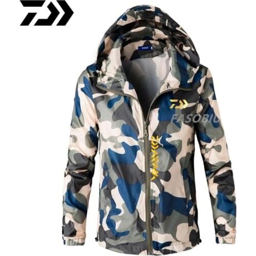 Daiwa Fishing Jacket Thin Men Breathable Fishing Shirt Quick Dry Coat Camouflage Spring Autumn Outdoor Sunscreen Fishing Clothes
