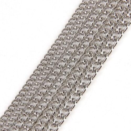 0.6x2x2.5mm Metal Necklace Chains Rhodium plated/Gold Color 5m/lot Bulk Fit Bracelets Findings Metal Link Chain