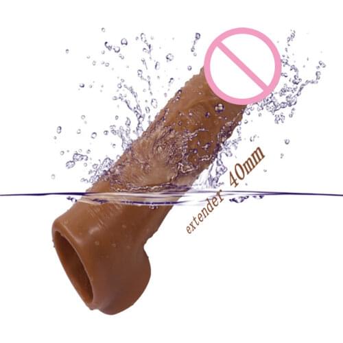 Reusable Condoms For Male Penis Enlargement Intimate Goods Thick Penis Sleeve Cock Rings For Penis Extender