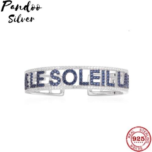 Fashion Charm Sterling Silver Copy 1:1 Copy,Silver 'SOUS LE SOLEIL LA MER' Bracelet Women Jewelry Gift With Logo