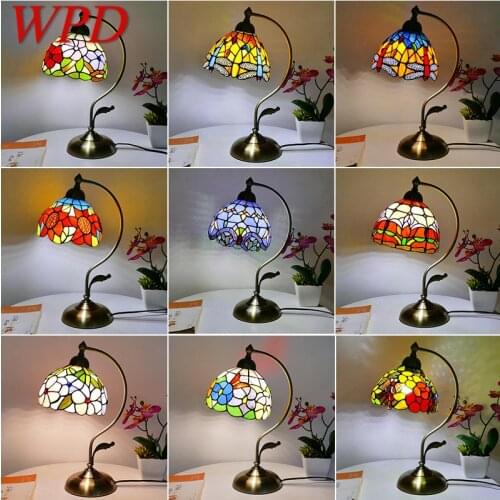 WPD Tiffany Table Lamp Contemporary Retro Creative Decoration Desk LED Light For Home
