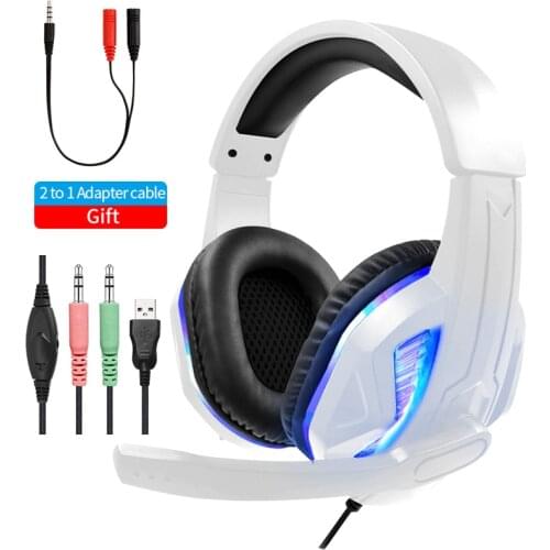 Professional LED Light Gamer Headset With Microphone Bass HD Stereo Computer Gaming Headset Headphones for PC PS4 Xbox One