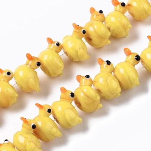 About 40pcs/strand Handmade Lampwork Duck Shape Beads Strands For DIY Bracelet Necklace jewelry making Decor Accessories