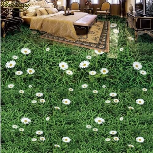 Beibehang Custom Photo Wallpaper Floor Painting Plant Flower Green Grass Grassland 3D Floor Painting wall papers home decor