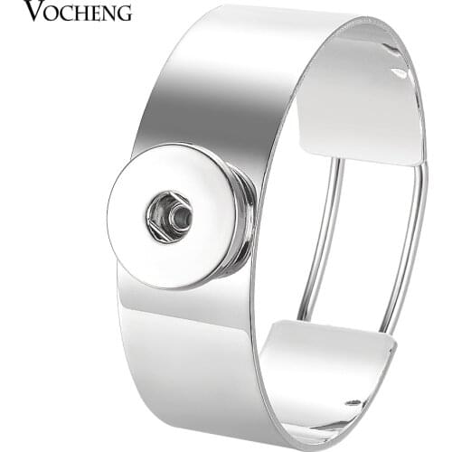 Wholesale 10pcs/lot Vocheng Ginger Snap Button Jewelry Copper Wide Bangle for Women fit 18mm Gingersnaps NN-675*10