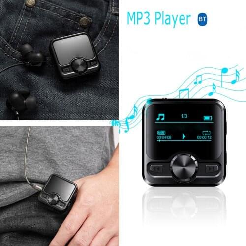 Mini Portable JNN M9 HIFI Sports Blue-tooth 4.2 MP3 Player 8G 16G Hifi MP3 Radio Repeater 1.2 Inch OLED Color Display