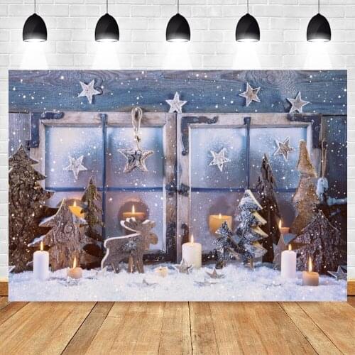 Christmas Photography Background Wood Window Winter Snow Photographic Backdrop Photo Studio Photocall Photozone Photophone Props