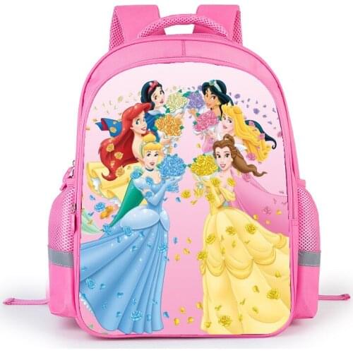 Disney Children Princess School Bags For Girls Child Kids Backpack Schoolbag Mochila Infantil 16 inch