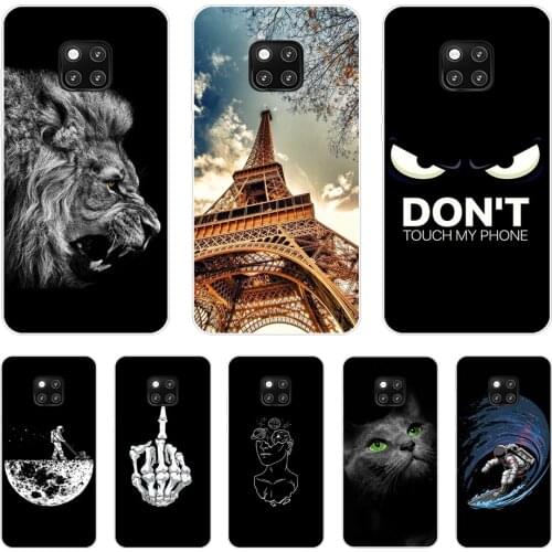 Case For Huawei Mate 20 pro case cover Silicone bumper on For Huawei Mate 20 pro Cover Coque Capa for mate20 flower