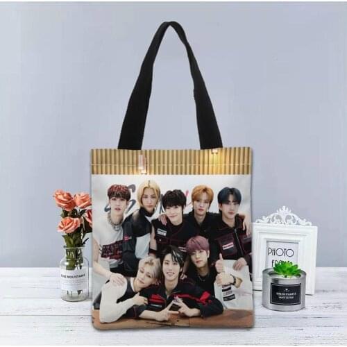 New Bag Stray Kids Handbag Fashion Printing Soft Open Pocket Casual Tote Double shoulder Strap For Women Student 0622