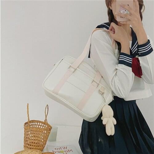 Japanese soft sprout JK uniform bag Academy wind one shoulder slung PU portable leisure bag animation two yuan girl bag sweet