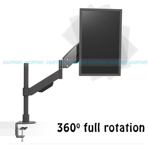 Heavy Duty Gas Spring Arm Height Adjustable Monitor Holder Table Clamping TV Mount Sit-Stand Working Station Loading 10 KGS