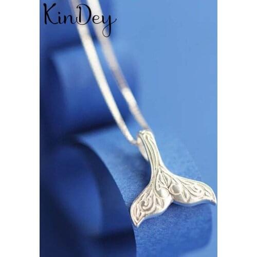 Kindey Retro Vintage Silver Color Mermaid Tail Necklaces For Women Wedding Long Chains Necklaces Bridal Jewelry