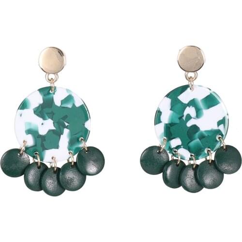 Green Fashion Wood Simple Alloy Stud Earring For Woman