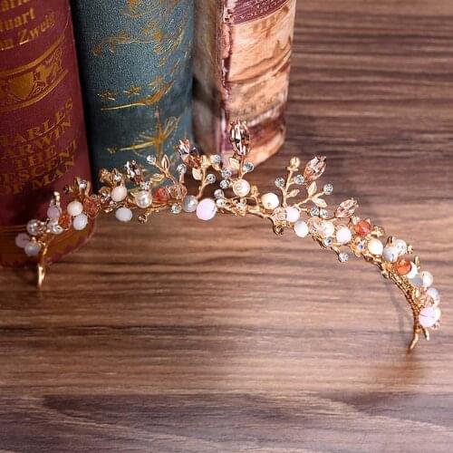 FORSEVEN Women Baroque Rhinestone Crystal Tiaras Crowns de Noiva Bridal Diadem Headpiece Bride Wedding Hair Jewelry Accessories
