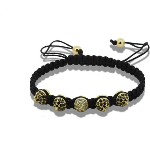 1pc Fashion Macrame Bracelets CZ Stoppers Beads Briading Macrame Men Bracelet with High Quality