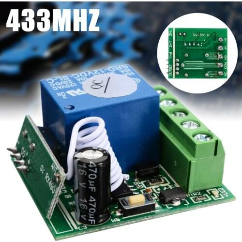 New Arrival 10A 1 Channel Receiver 433MHZ Universal Garage Gate Wireless Relay RF Remote Control Switch DIY Module DC 12V