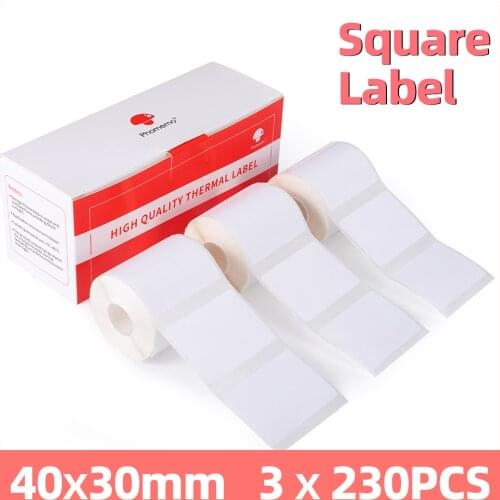 Phomemo M110 M200 Self-Adhesive Direct Thermal Labels Printer Label Paper For Phomemo 40x30mm Label Paper 3 Rolls