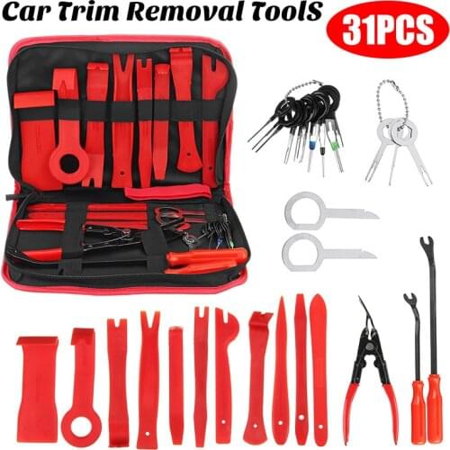 31PCS Car Audio Repair Tool Car Clip Rivet Fastener Door Panel Trim Removal Tool Auto Interior Disassembly Tools Car Pry Removal