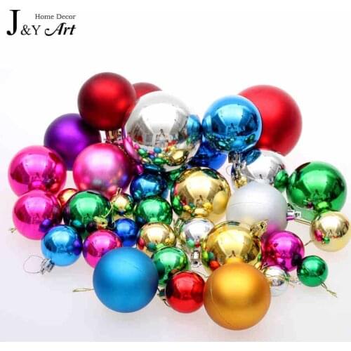 36 pcs/lot Mixing color Christmas Ornament for Christmas Tree Decor Ball Bauble Hanging Xmas Party Ornament decorations JY-326