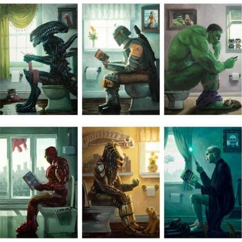 5D DIY Diamond Painting Superhero Iron Man Bathroom Marvel Cross Stitch Diamond Embroidery Losaic Rhinestones Art