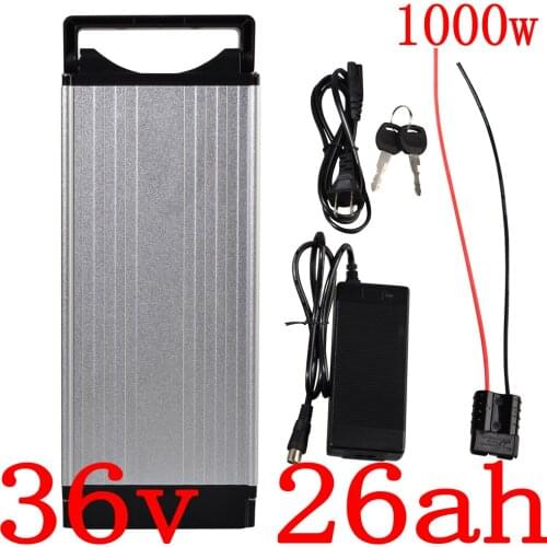 36V 10S Electric Bicycle battery 1000W 36V 25AH Rear Rack li-ion Battery 36V 20AH 25AH Ebike Battery with Tail light+2A charger