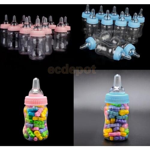 24pcs Milk Bottles Baby Shower Christening Favors Party Table Decor Girl Boy