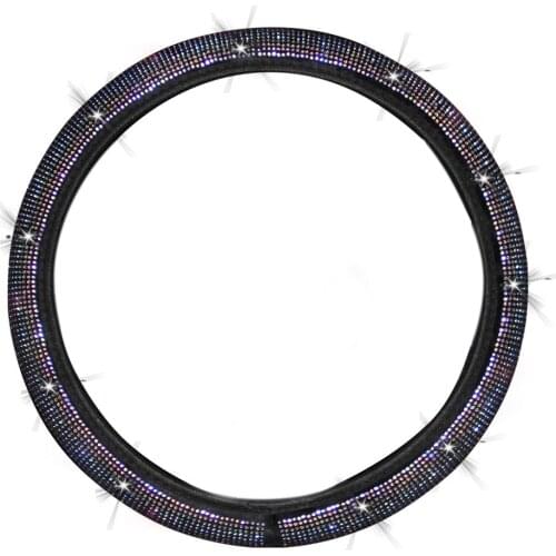 Crystal Rhinestone Steering Wheel Cover Sparkly Diamond SUV Breathable Non-slip Steering Wheel Cover For Women