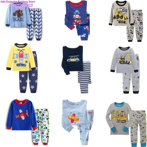 Children Pajamas Set Long Sleeve Boy Pyjamas Car Cartoon Home Clothes Kid Sleepwear christmas Nightwear Homewear Pijamas Set