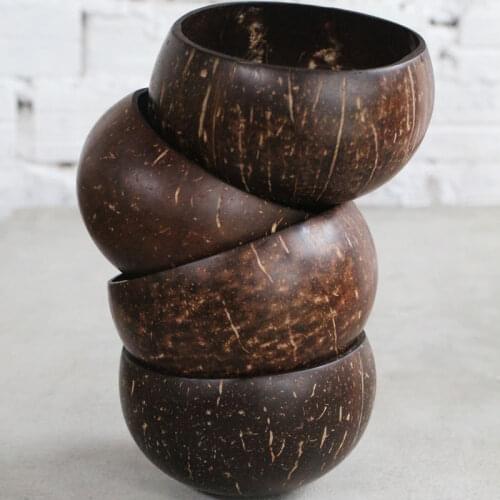 Natural Coconut Bowl Decoration Fruit Salad Noodle Rice Bowl Wooden Fruit Bowl Handicraft Decoration Creative Coconut Shell Bowl