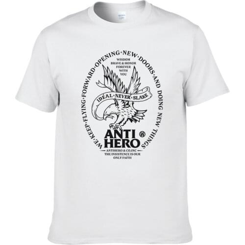 Men Women T Shirts Cotton Vintage Eagle Anti Hero Graphic Hipster Tees Short Sleeves Cotton Humorous Tshirt European Size
