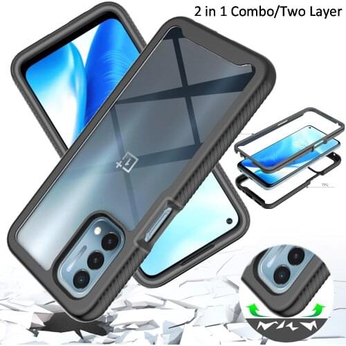 Combo Drop resistance Rugged Case For Oneplus Nord N200 5G Defender Armor Shield Anti-Skid Crystal Clear Cover