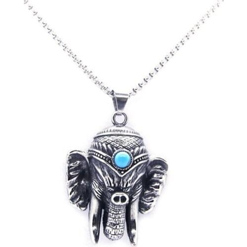 2019 Fashion Buddha Pendant 316L Stainless Steel Jewelry Mens Elephant Pendant Necklace