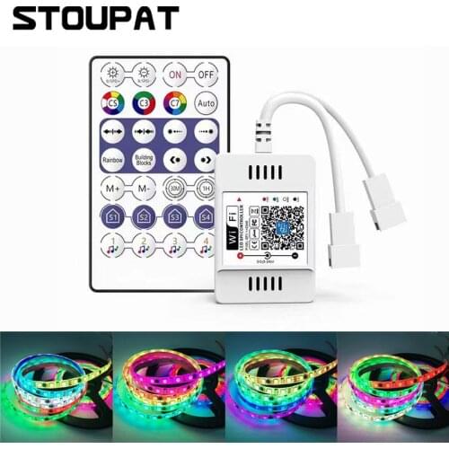 DC5V-24V 28 Keys RF Controller WiFi APP Music Voice Remote Control for WS2812B WS2811 RGB LED Strip Light Magic Home Dimmer