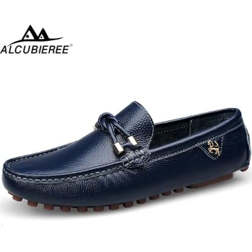 ALCUBIEREE Brand Loafers for Man Casual Driving Shoes Male Slip-on Mocassin Soft Breathable Men Flats Men Gommino Boat Shoes