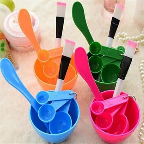 Facial Mask Tool 4-piece Set Diy Four-in-one Mask Bowl Plastic Adjustment Bowl Set Of Beauty Makeup Tools