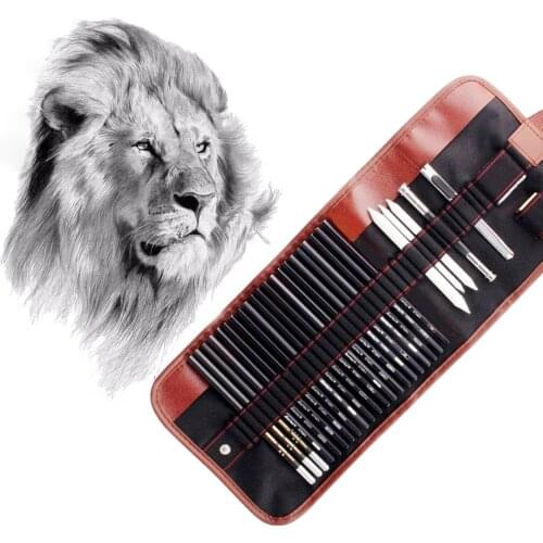 Sketch set charcoal pen full set of students with painting tools professional art supplies beginner sketch painting essential