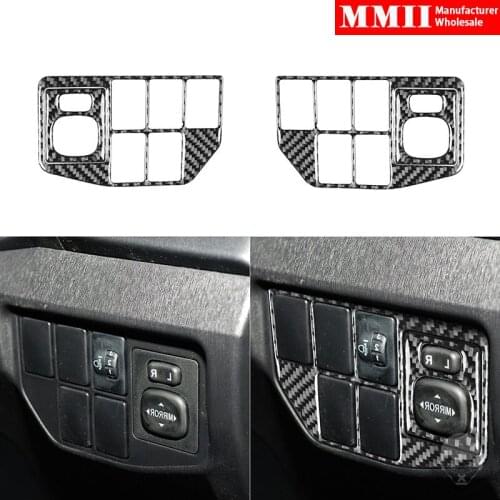 For Toyota Prius 2012-2015 Rearview Mirror Adjustment Button Sticker Real Carbon Fiber Car Interior Decoration Accessories