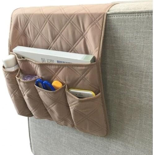 New Waterproof Anti Slip Sofa Chair Arm Rest 5 Pocket Organizer Couch Remote Control Storage Bag Magazines Sundries Storage Bags